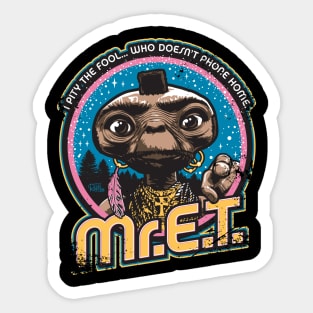 Mr. E.T. - 80s Retro Vintage Mash-Up Sticker